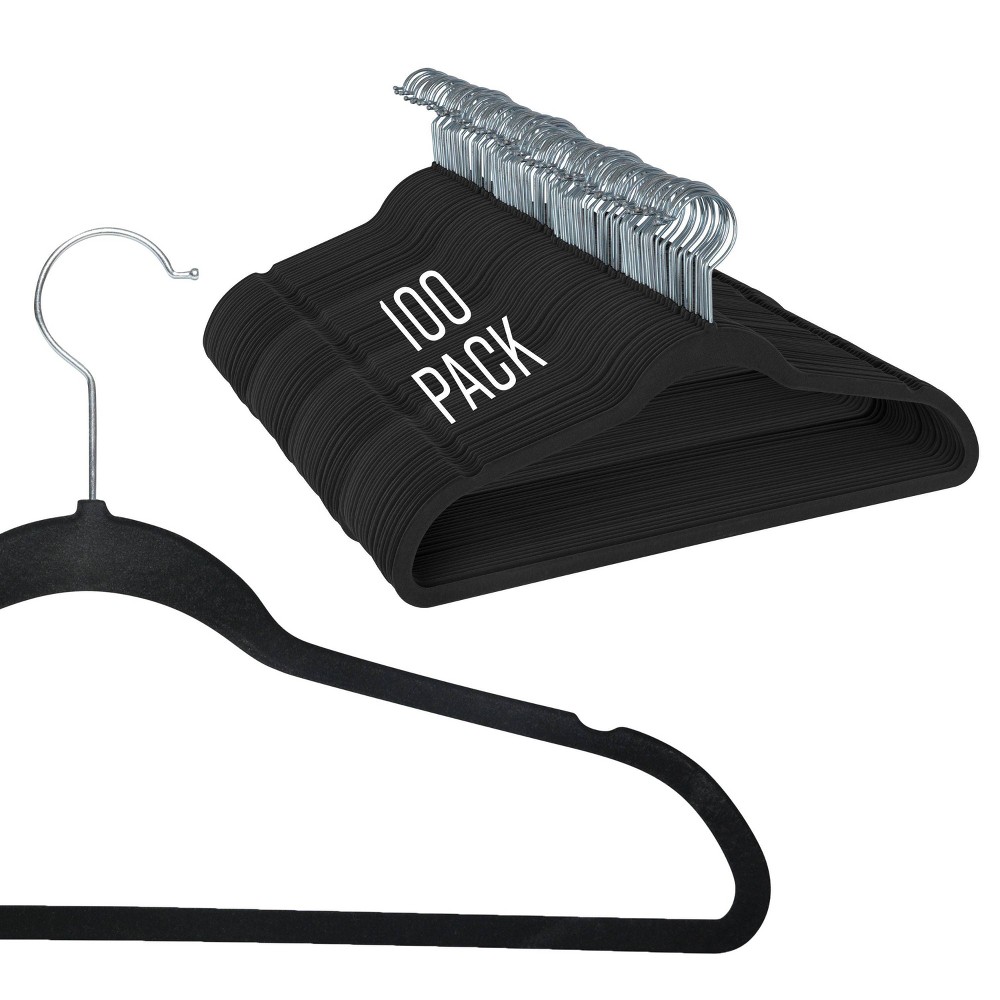 Photos - Ironing Board Simplify 100pk Velvet Suit Hangers Black