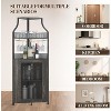 CuisinSmart Corner Wine Bar Cabinet with Detachable Wine Rack, Bar Cabinet with Glass Holder, Small Sideboard and Buffet Cabinet with Mesh Door - 3 of 4