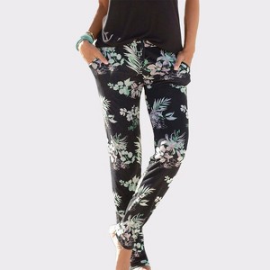 Women's Floral Print Casual Pants - LASCANA - 1 of 4