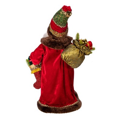 18-Inch Red and Green Plastic Santa Figurine