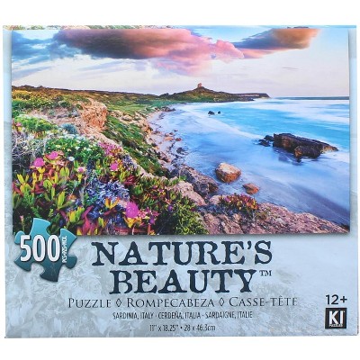 CroJack Capital Inc. Pink Sky Beach 500 Piece Natures Beauty Jigsaw Puzzle