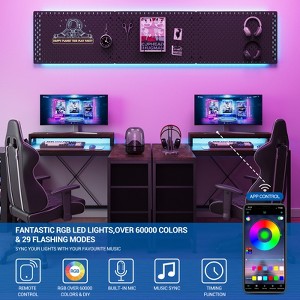 43" L Shaped Gaming Desk, Computer Desk with Power Outlets & Led Lights, Corner Desk with Monitor Stand - 1 of 4