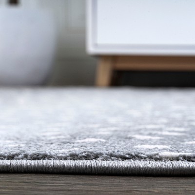Modern Abstract Antelope 4' x 6' Light Gray Synthetic Area Rug