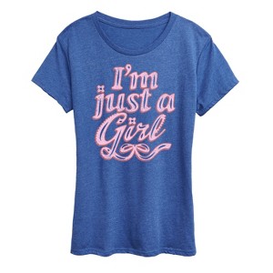 Women's - Instant Message - Im Just A Girl Short Sleeve Graphic T-Shirt - 1 of 4