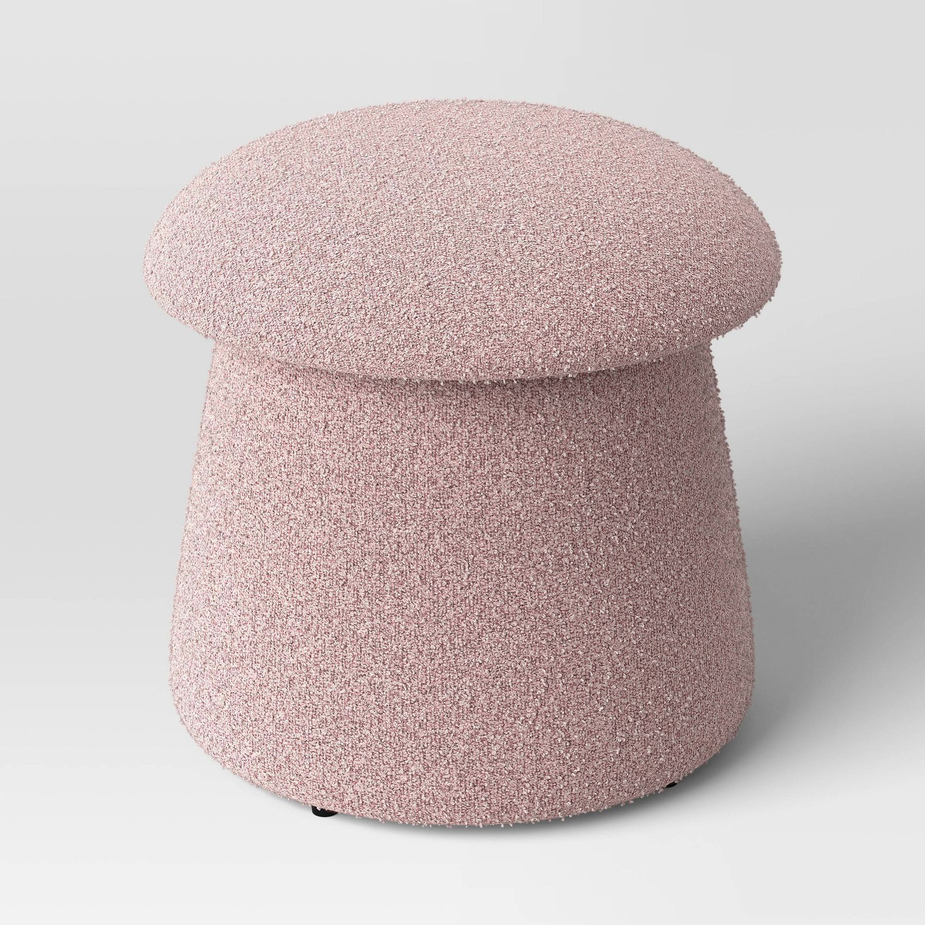 Mushroom Upholstered Storage Ottoman Pink Boucle- Room Essentials™