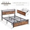 Gulches Full Size Bed Frame with Storage Headboard and 2 Drawers,Mattress Foundation Strong Metal Slats Support No Box Spring Needed - 4 of 4