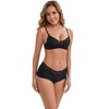 INSPIRE CHIC Women's Ice Silk Lace Trim Mid-Waisted Hip-Lifting Full Coverage No Trace Breathable Panties - 4 of 4