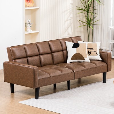 COMHOMA Convertible Futon Sofa Bed, Loveseat with Armrests, Sleeper, Futon Couch