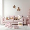 Christmas Gingerbread Throw Pillow Covers 18 x 18 Inch Truck Gingerbread House Hot Cocoa Pink - 4 of 4