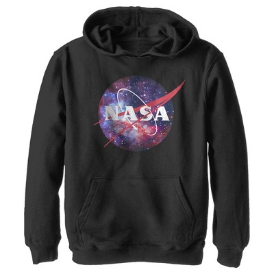 Nasa Boy s Mix Galaxy Style Logo Hoodie Black