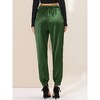 INSPIRE CHIC Women's Drawstring Elastic Waist Ankle Length Satin Joggers Pants with Pocket - 4 of 4