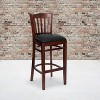 Emma and Oliver 2 Pack Vertical Slat Back Wooden Restaurant Barstool - 2 of 4
