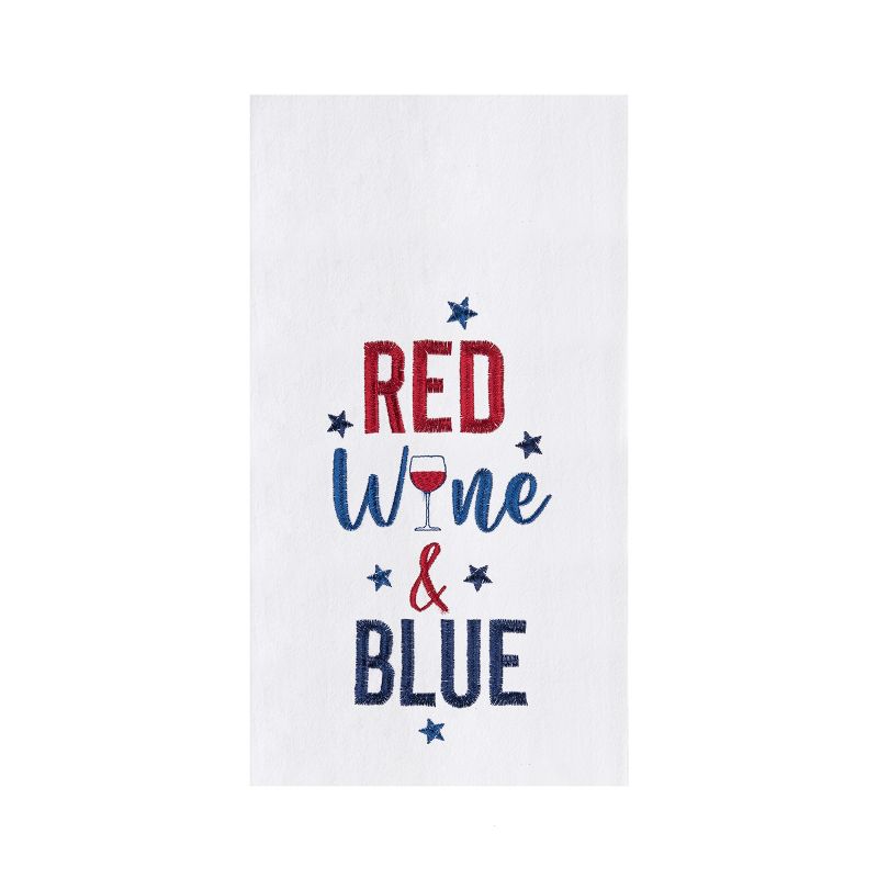 C&F Home Red, Wine & Blue Fourth of July Kitchen Towel, 1 of 3