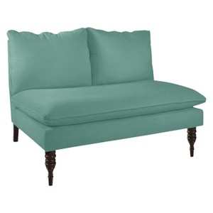 Skyline Custom Upholstered Armless Loveseat - Skyline Furniture , Velvet Blue