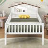 ALEXOUN Kids Bed Frame,Solid Wood Bed with Guardrails & House-Shaped Headboard,Built-in Storage Shelf,No Box Spring Needed - 2 of 4
