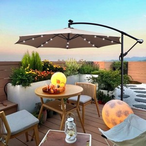 Sapphtopaz 10Ft Outdoor Umbrella Waterproof Sun Shades Cantilever Umbrellas with Crank and Cross Base for Garden, Pool, Backyard, Patio - 1 of 4
