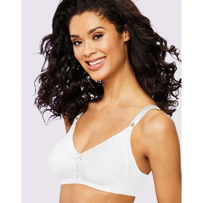 Bali Double Support Cotton Blend Wireless Bra White 36DD Women's