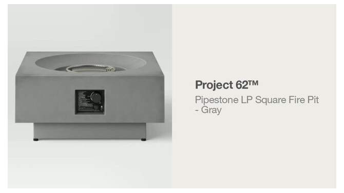 Pipestone LP Square Fire Pit - Gray - Project 62&#8482;, 2 of 5, play video