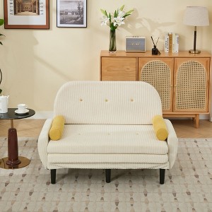Okak Modern Small Convertible Sofa Couch with Side Pockets & USB Port,Comfy Loveseat Sleeper Sofa for Living Room,Apartment - 1 of 4