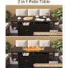 44 in. 48000 BTU Outdoor Propane Fire Pit Table with Ignition System, Glass Rocks Rain Cover, Wind Guard Glass Included for Patio Backyard - 4 of 4