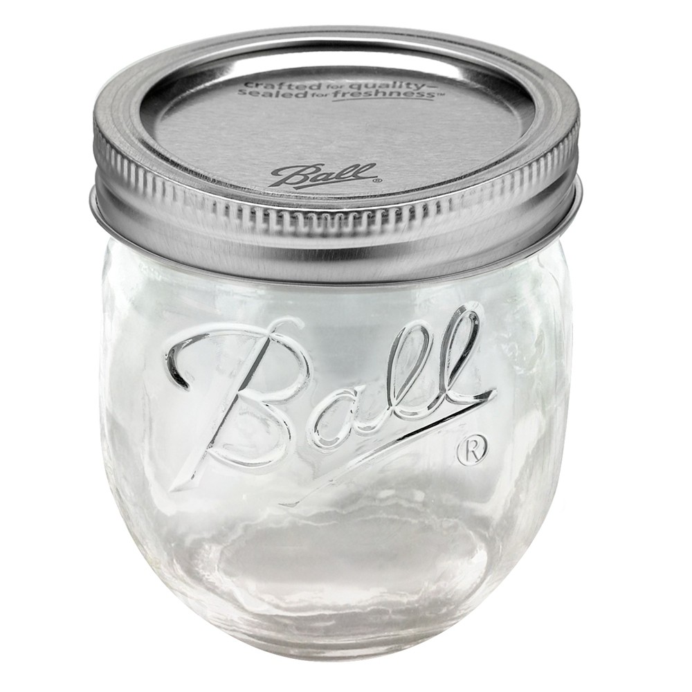 Ball 4ct 8oz Collection Elite Glass Jam Jar with Lid and Band - Regular Mouth