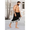 LA LEELA Men's Swimwear Cover Up Summer Pareo Sarong One Size Tropical Black - 3 of 4