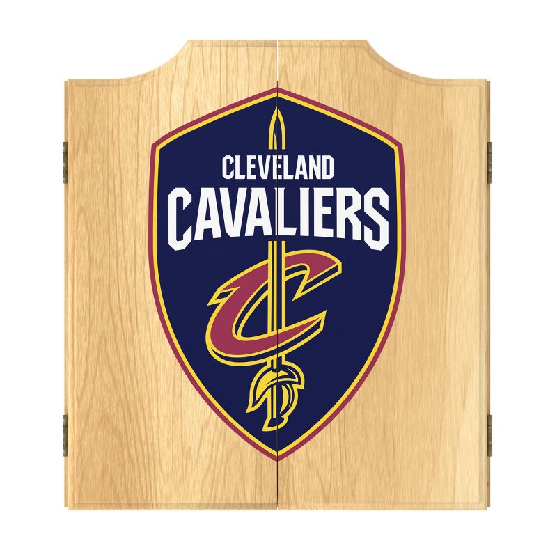 Cleveland Cavaliers Logo Dart Board Cabinet Set, 1 of 6