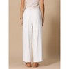 INSPIRE CHIC Women's Linen Casual High Waist Drawstring Lightweight Long Palazzo Gauze Pants - 3 of 4