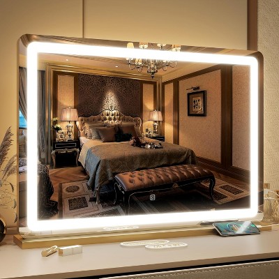 Vanity Mirror with Lights, Makeup Mirror with Smart Touch Control, 3-Color Dimmable Lighting, for Vanity Desk Tabletop