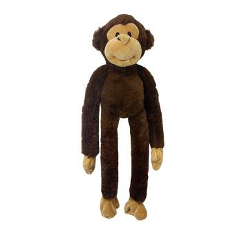 Multipet Swingin Safari Monkey Plush Dog Toy - Brown - L - 19"