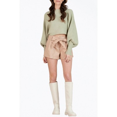 Women's MISHA CROPPED RIBBED-KNIT SWEATER - LUCCA