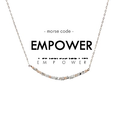 ETHIC GOODS Women's Dainty Stone Morse Code Necklace [EMPOWER]