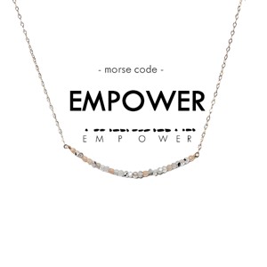 ETHIC GOODS Women's Dainty Stone Morse Code Necklace [EMPOWER] - 1 of 4