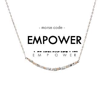 ETHIC GOODS Women's Dainty Stone Morse Code Necklace [EMPOWER]