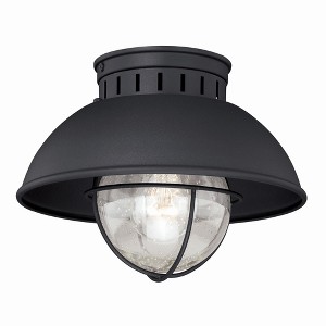 Vaxcel Harwich 1 - Light Flush Mount in  Textured Black - 1 of 4