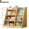 RISOKEYS Kids Bookshelf and Toy Storage Organizer–4-Tier Wooden Bookshelf with Sling Book Rack Space-Saving Design,for Kids Room,Classroom - 3 of 4