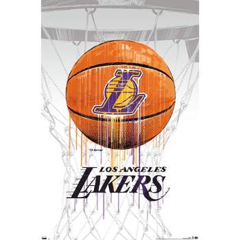 Trends International Nba Los Angeles Lakers - Lebron James Feature Series 23  Framed Wall Poster Prints White Framed Version 22.375 X 34 : Target