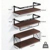3+1 Tier Wall Mounted Bathroom Shelves Over Toilet Rustic Wood Floating Shelves with Metal Frame and Towel Bar Dark Brown - 3 of 4