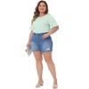 Agnes Orinda Women's Plus Size Short Flounce Sleeve Casual Summer Round Neck Blouses - 3 of 4