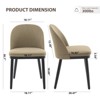 Dining Chairs Set of 2, Modern Fabric Upholstered Kitchen Side Chairs with Curved Backrest and Wood Leg, Armless Dining Chair for Restaurant/Cafe - 2 of 4