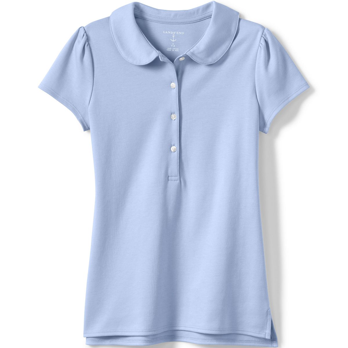 Lands' End Kids Short Sleeve Peter Pan Collar Polo Shirt - thumbnail 4