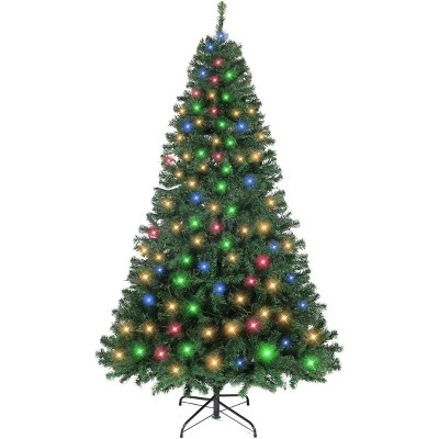 6.5Ft Christmas Tree, Pre-Lit Xmas Tree with 350 Warm White & Color Lights, Christmas Tree with 8 Modes & 1068 Branches Tips for Holiday Decor