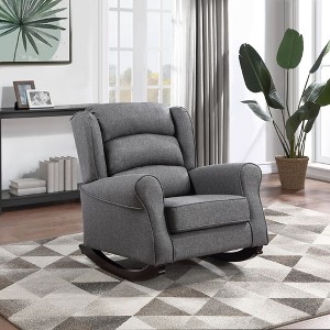 Fabric Upholstered Rocking Chair with Flared Arms, Pocket Coil Seat and Loose & Tight Cushions - 1 of 4