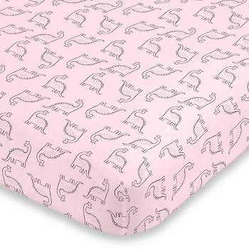 Carter's Dinosaur Princess Super Soft Fitted Crib Sheet - Pink