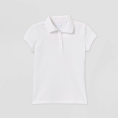 Girls' Short Sleeve Stain Release Uniform Polo Shirt - Cat & Jack™ White XL