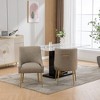 SEYNAR Modern Glam PU Leather Dining Chair or Vanity Chair Set of 4 with Rear Handle - 3 of 4