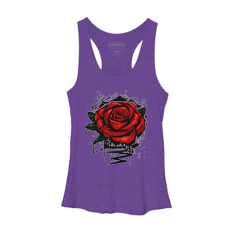 Women's Design By Humans Rugged Rose By Adamzworld Racerback Tank Top, 1 of 4
