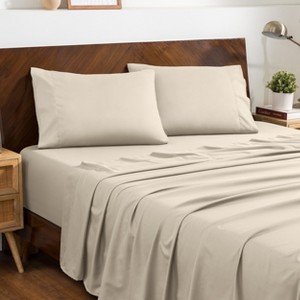 4 Piece Bed Sheet Set with Envelope Pillowcases - Ultra Soft - Bare Home - 1 of 4