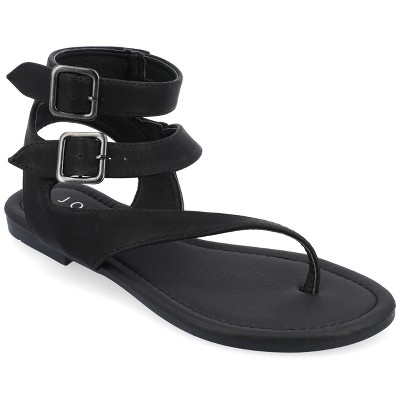 Journee Collection Womens Kyle Ankle Wrap Low Block Heel Sandals Black ...