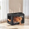 LEDREM 48-Inch Soft Dog Crate, Collapsible Portable for Indoor Outdoor Use - Secure Kennel with Zippers for Home, Car, Travel Camping, Black - 3 of 4